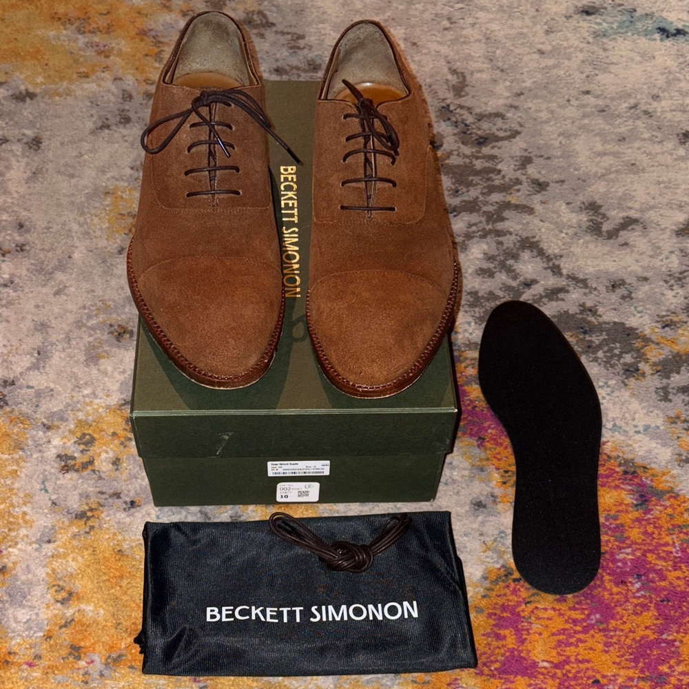Beckett Simonon Men's Chestbut Brown Oxford Shoes - Size 10